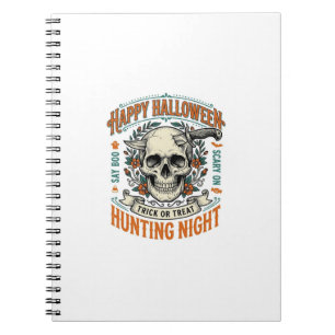 Oude Halloween Schedel Grappig of Snoep Shirt Ontw Notitieboek