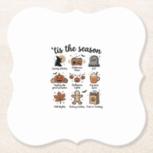 Oude Halloween Seizoen Checklist Shirt Ontwerp_1 Kartonnen Onderzetters