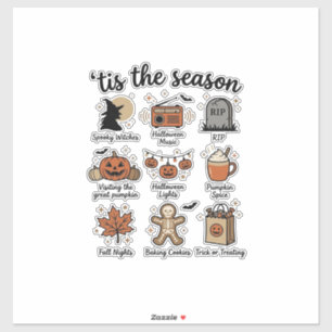 Oude Halloween Seizoen Checklist Shirt Ontwerp_1 Sticker
