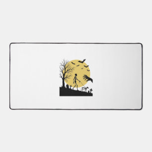 Oude Halloween Skelet Hond Maan Vector Design_ Bureaumat