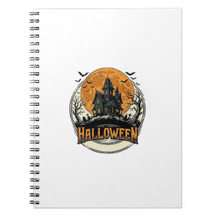 Oude Halloween Spoken Huis Vectorontwerp_1 Notitieboek