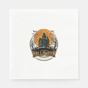 Oude Halloween Spoken Huis Vectorontwerp_1 Servet