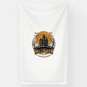Oude Halloween Spoken Huis Vectorontwerp_1 Spandoek