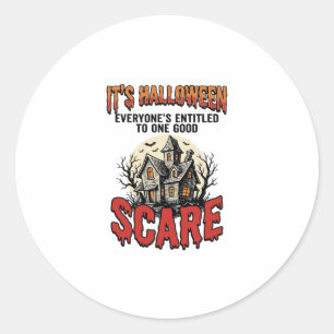Oude Halloween Spoken Huis Verschrikking T-shirt O Ronde Sticker