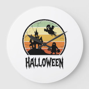 Oude Halloween Spoken Huis Zonsondergang Shirt Ont Grote Klok