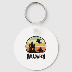 Oude Halloween Spoken Huis Zonsondergang Shirt Ont Sleutelhanger