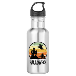 Oude Halloween Spoken Huis Zonsondergang Shirt Ont Waterfles