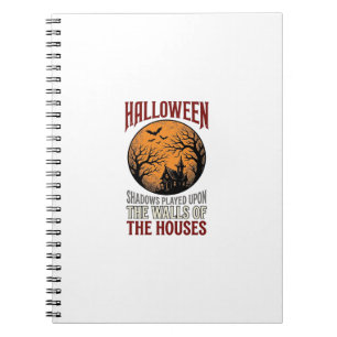 Oude Halloween Spokenhuis Maan Shirt Ontwerp_ Notitieboek