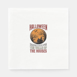 Oude Halloween Spokenhuis Maan Shirt Ontwerp_ Servet