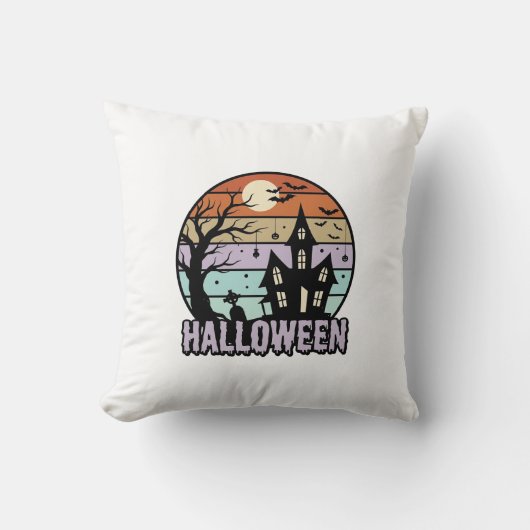 Oude Halloween Spokenhuis Shirt Ontwerp_1 Kussen (Voorkant)