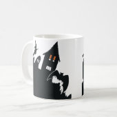 Oude Halloween-spookhuis Heks Geest Vleermuis Koffiemok (Voorkant links)