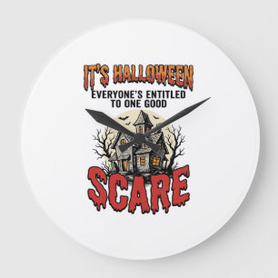 Oude Halloween Spukhuis Bang T-shirt Ontwerp Grote Klok