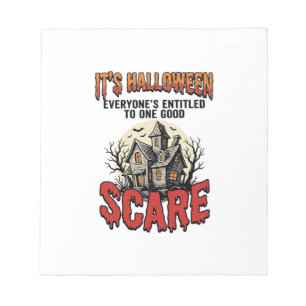 Oude Halloween Spukhuis Bang T-shirt Ontwerp Notitieblok