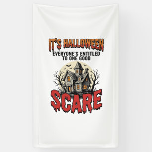 Oude Halloween Spukhuis Bang T-shirt Ontwerp Spandoek