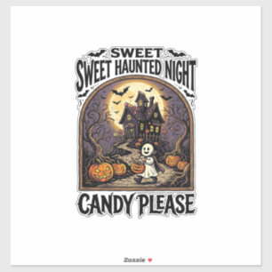 Oude Halloween T-shirt Candy Night Spoken Huis_ Sticker