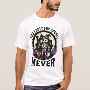 Oude Halloween T-shirt Skelet Maan Geheime Huis