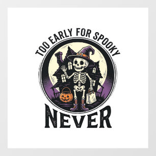 Oude Halloween T-shirt Skelet Maan Geheime Huis Raamsticker