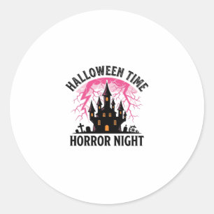 Oude Halloween Tijd Horror Nacht Geheime Kasteel Ronde Sticker