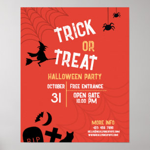 Oude Halloween Trick Or Treat Halloween Feest Poster