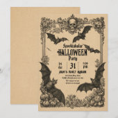 Oude Halloween-uitnodigingssjabloon Kaart (Voorkant / Achterkant)