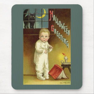Oude Halloween van Ellen Clapsaddle, Griezelsprook Muismat