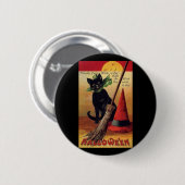 Oude Halloween van Ellen Clapsaddle, Zwarte Kat Ronde Button 5,7 Cm (Voorkant /achterkant)