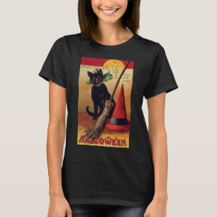 Oude Halloween van Ellen Clapsaddle, Zwarte Kat T-shirt