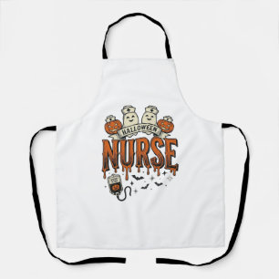 Oude Halloween Verpleegster Geest Pompoen Design_1 Schort