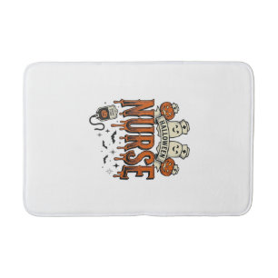 Oude Halloween Verpleegster Geest Pompoen Ontwerp_ Badmat