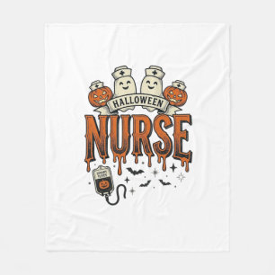 Oude Halloween Verpleegster Spook Pompoen Design_1 Fleece Deken
