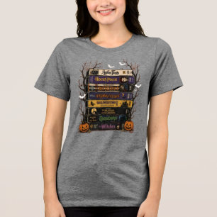 Oude Halloween VHS, Retro Horror Griezelseizoen Tri-Blend Shirt