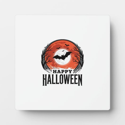 Oude Halloween Vleermuis Maan Gravure Ontwerp_1 Fotoplaat (Voorkant)