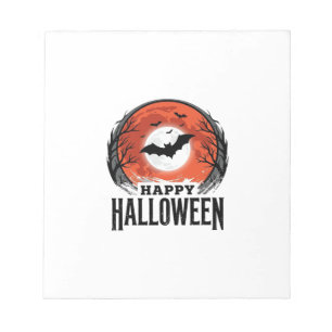 Oude Halloween Vleermuis Maan Gravure Ontwerp_1 Notitieblok