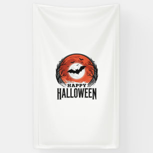 Oude Halloween Vleermuis Maan Gravure Ontwerp_1 Spandoek