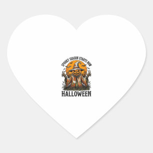 Oude Halloween Vogelverschrikker Pompoen Heks T-sh Hart Sticker