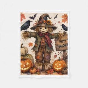 Oude Halloween-vogelverschrikkingsdeken Fleece Deken