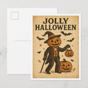 Oude Halloween vrolijke Halloween Briefkaart
