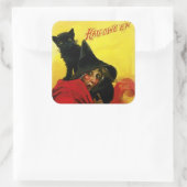 Oude Halloween Witch Vierkante Sticker (Tas)