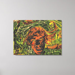 Oude Halloween-zombies, graffiti-straatart Canvas Afdruk