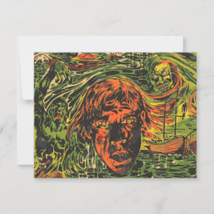 Oude Halloween-zombies, graffiti-straatkunst Kaart