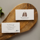 Oude handkleding met leder visitekaartje