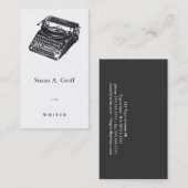 Oude handmatige schrijfmachine schrijver ontwerp visitekaartje (Voorkant / Achterkant)