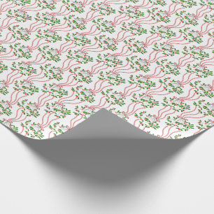 Oude hangende maretak kerstpatroon cadeaupapier