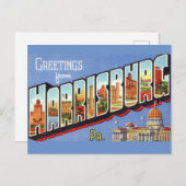 Oude Harrisburg PA Briefkaart (Voorkant / Achterkant)