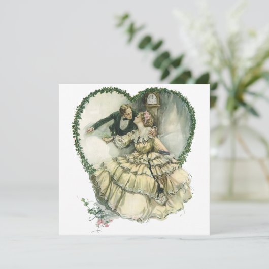 Oude Harrison Fisher, Kerstmis Bruid en Bruidegom Kaart (Staand voorkant)
