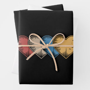Oude Harten Cool Retro Valentijnsdag Cadeau Inpakpapier Vel