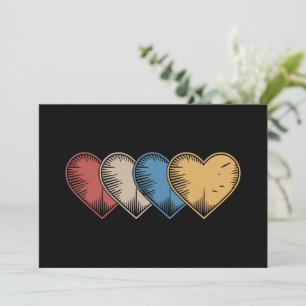 Oude Harten Cool Retro Valentijnsdag Cadeau Kaart