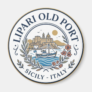 Oude haven van Lipari Italië Magneet