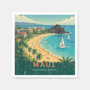 Oude Hawaïaanse Reisposters - Maui Servet