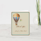 Oude Heel Luchtballon Trouw Dank Je Bedankkaart (Voorkant)
